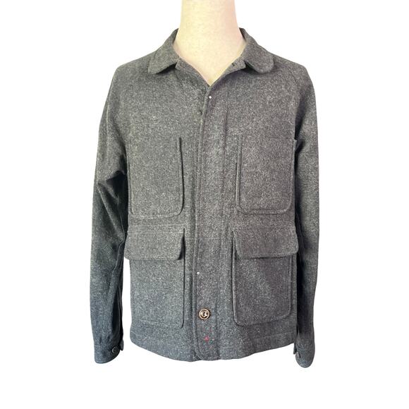Apolis Wool Chore Jacket Gray Button Front Workwear Utility Coat Men’s M - Picture 1 of 9